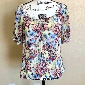 Banana Republic top  women blouse multicolor short sleeve top size S